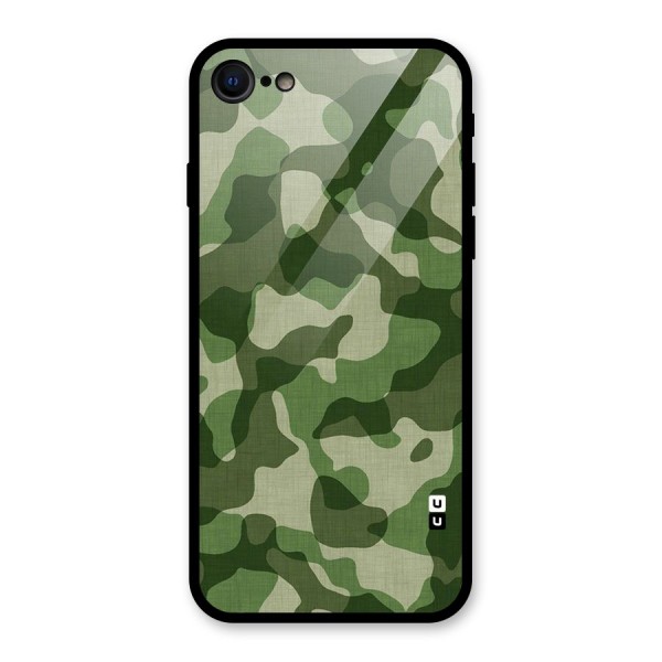 Camouflage Pattern Art Glass Back Case for iPhone 8