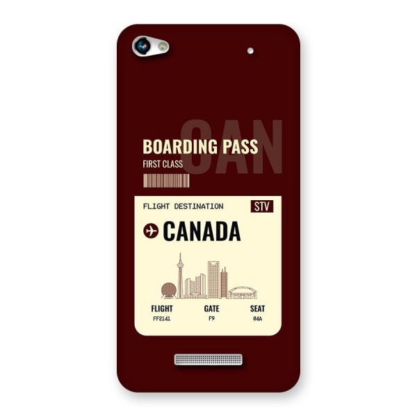 Canada Boarding Pass Back Case for Canvas Hue 2 A316