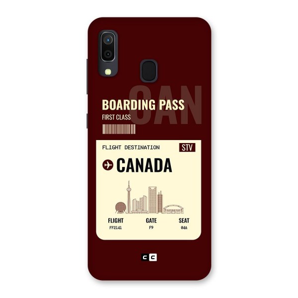 Canada Boarding Pass Back Case for Galaxy A30