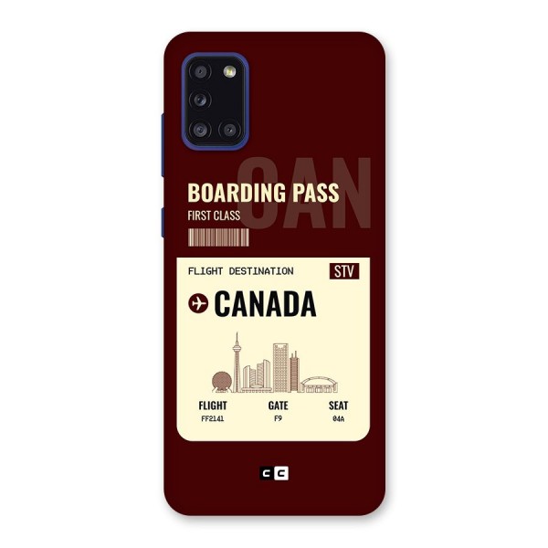 Canada Boarding Pass Back Case for Galaxy A31