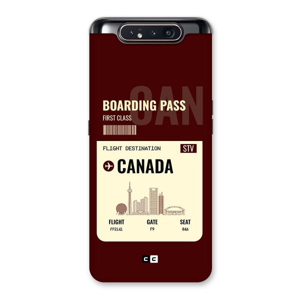 Canada Boarding Pass Back Case for Galaxy A80