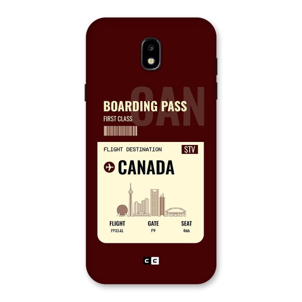 Canada Boarding Pass Back Case for Galaxy J7 Pro