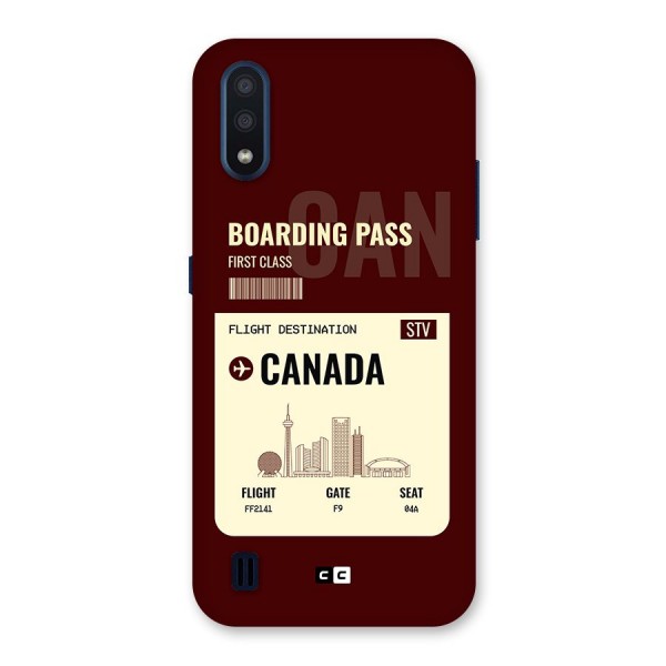 Canada Boarding Pass Back Case for Galaxy M01