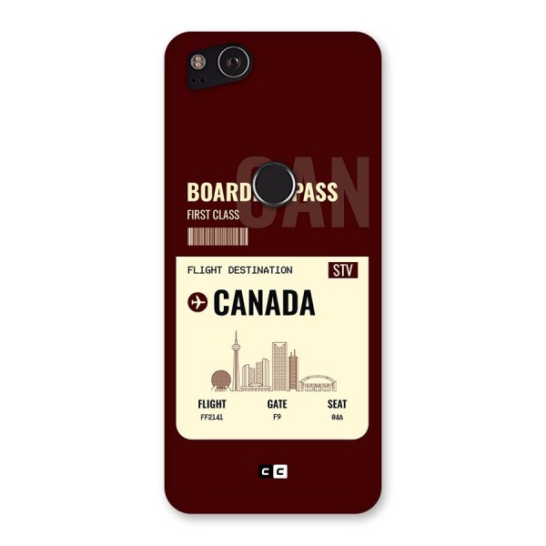 Canada Boarding Pass Back Case for Google Pixel 2