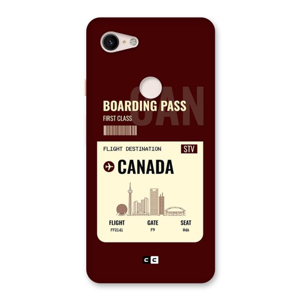 Canada Boarding Pass Back Case for Google Pixel 3 XL