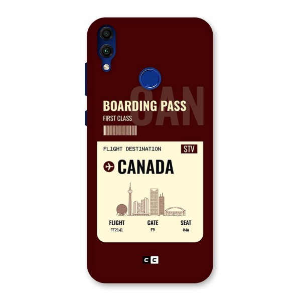 Canada Boarding Pass Back Case for Honor 8C