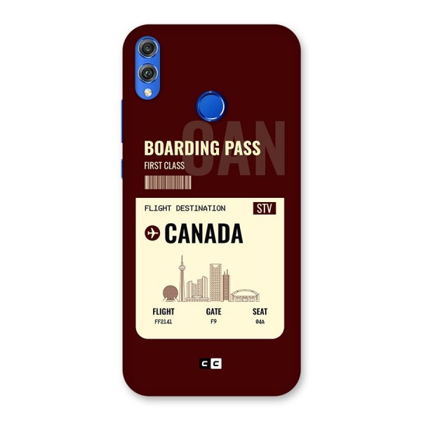 Canada Boarding Pass Back Case for Honor 8X