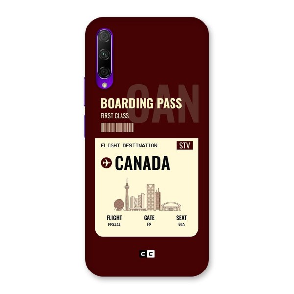 Canada Boarding Pass Back Case for Honor 9X Pro