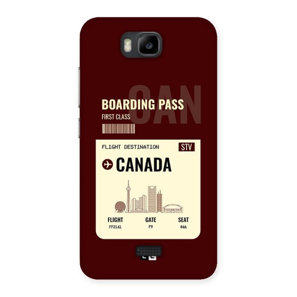 Canada Boarding Pass Back Case for Honor Bee