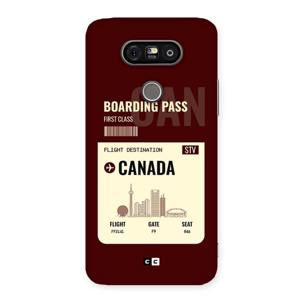 Canada Boarding Pass Back Case for LG G5