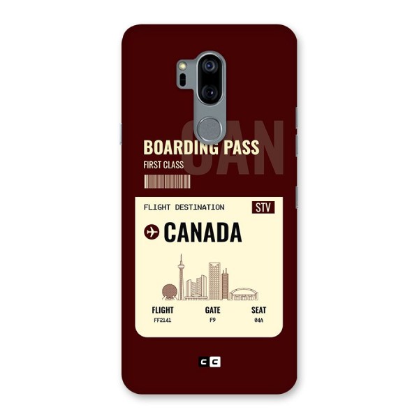 Canada Boarding Pass Back Case for LG G7