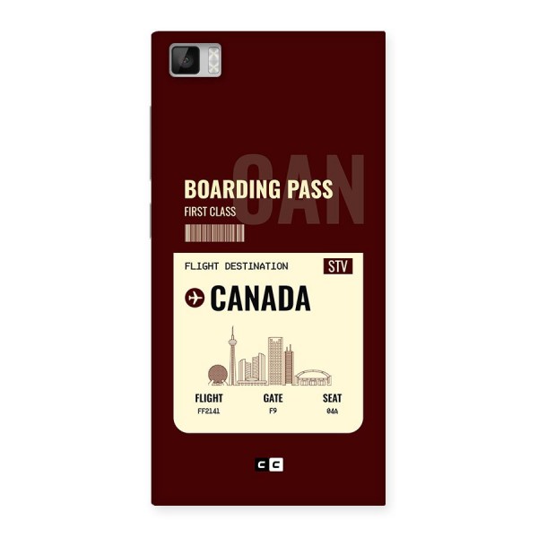 Canada Boarding Pass Back Case for Mi3