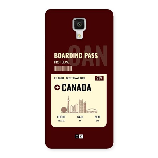 Canada Boarding Pass Back Case for Mi4