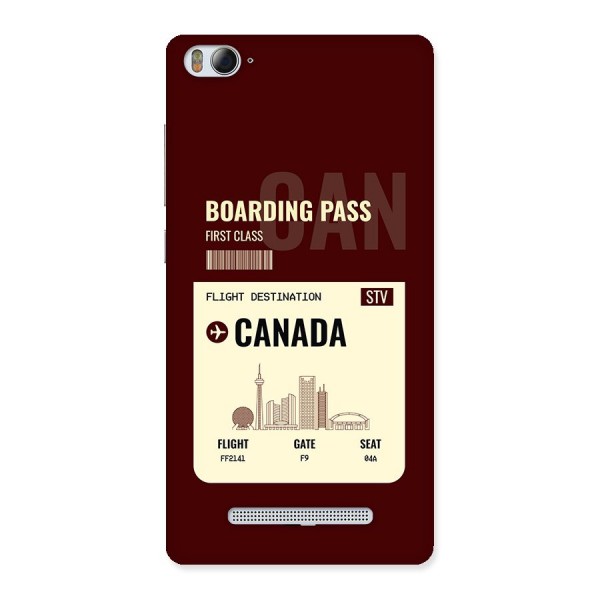 Canada Boarding Pass Back Case for Mi4i