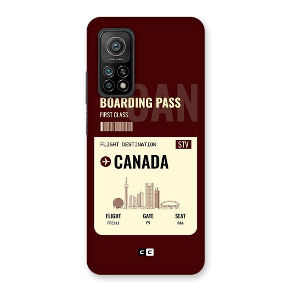 Canada Boarding Pass Back Case for Mi 10T 5G