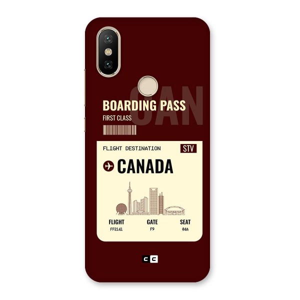 Canada Boarding Pass Back Case for Mi A2