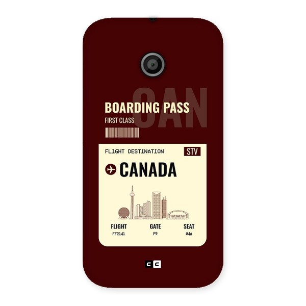 Canada Boarding Pass Back Case for Moto E