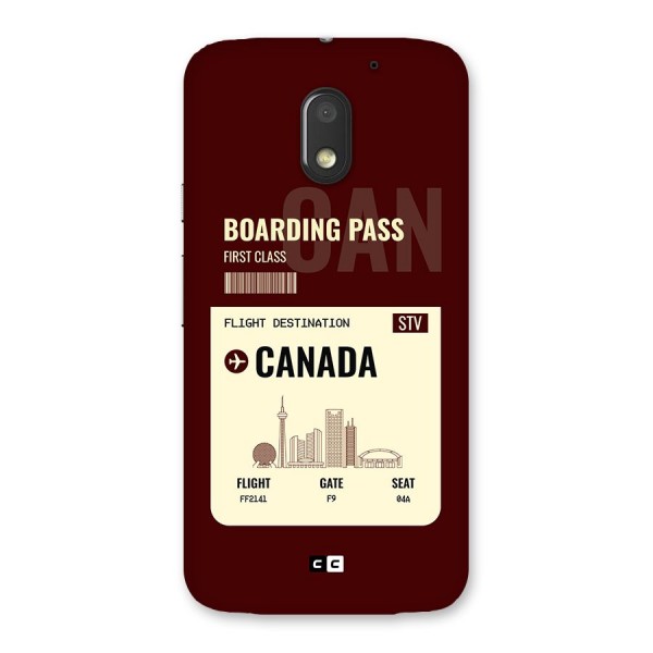 Canada Boarding Pass Back Case for Moto E3 Power