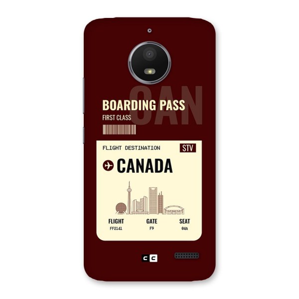 Canada Boarding Pass Back Case for Moto E4