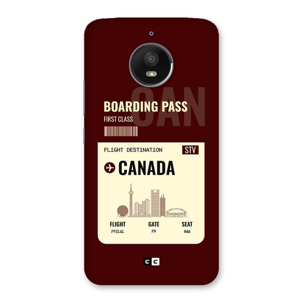 Canada Boarding Pass Back Case for Moto E4 Plus