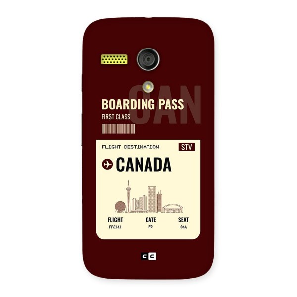 Canada Boarding Pass Back Case for Moto G