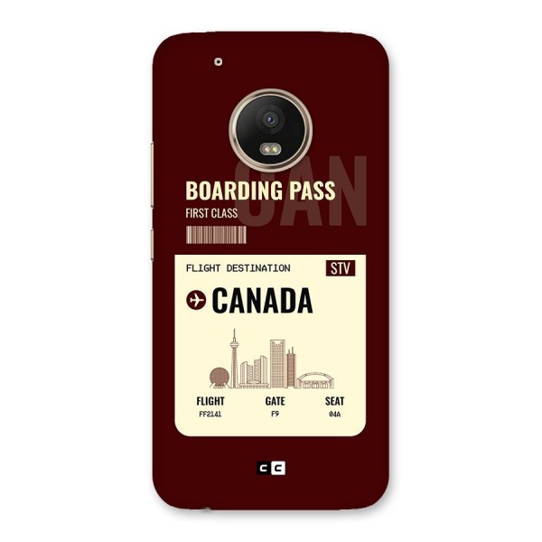 Canada Boarding Pass Back Case for Moto G5 Plus