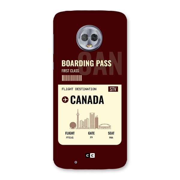 Canada Boarding Pass Back Case for Moto G6