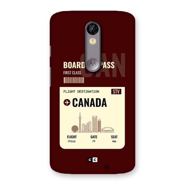 Canada Boarding Pass Back Case for Moto X Force