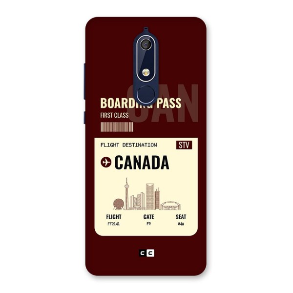 Canada Boarding Pass Back Case for Nokia 5.1