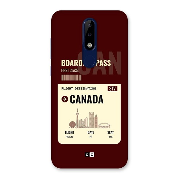 Canada Boarding Pass Back Case for Nokia 5.1 Plus