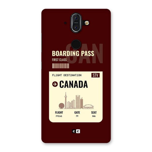 Canada Boarding Pass Back Case for Nokia 8 Sirocco