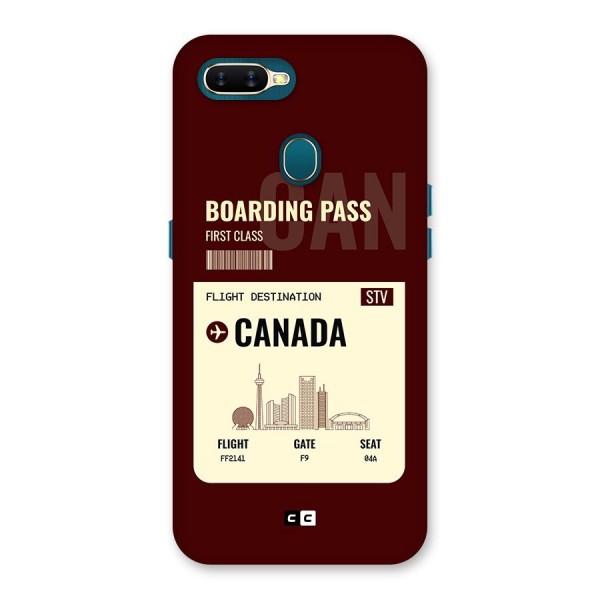 Canada Boarding Pass Back Case for Oppo A11k