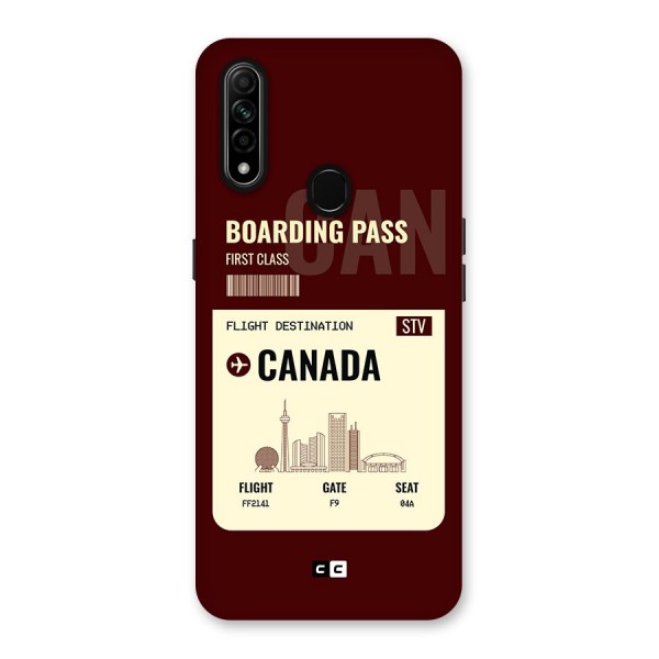 Canada Boarding Pass Back Case for Oppo A31