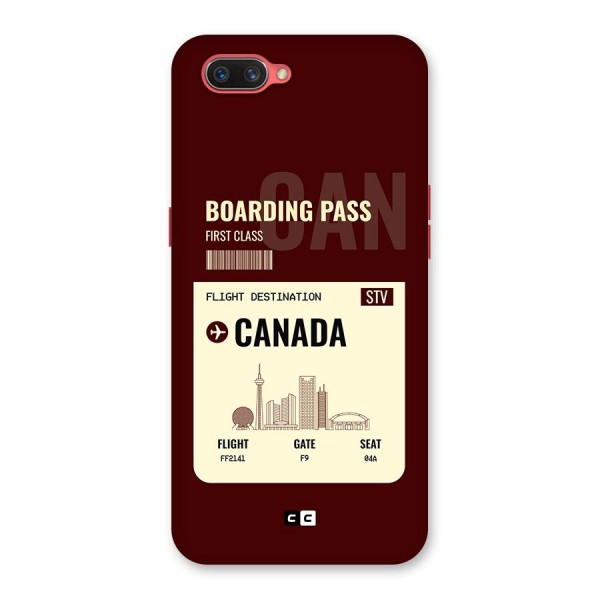 Canada Boarding Pass Back Case for Oppo A3s