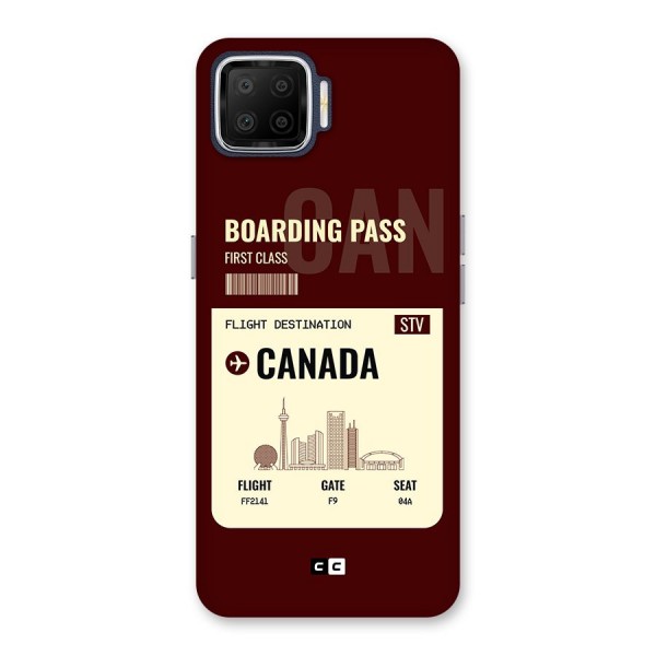 Canada Boarding Pass Back Case for Oppo F17