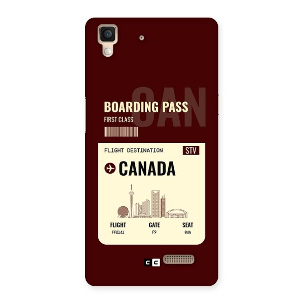 Canada Boarding Pass Back Case for Oppo R7