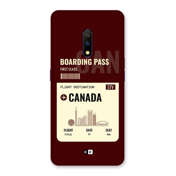 Canada Boarding Pass Back Case for Realme X