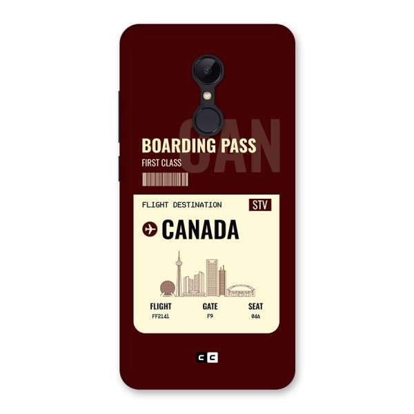 Canada Boarding Pass Back Case for Redmi 5