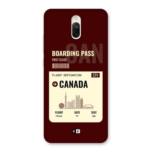 Canada Boarding Pass Back Case for Redmi 8A Dual