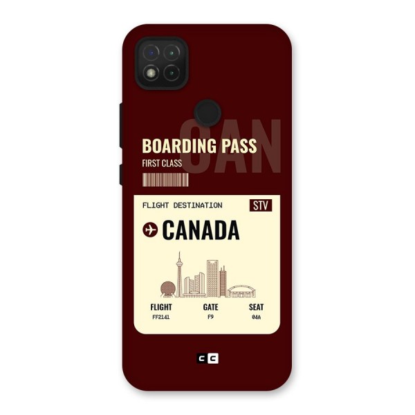 Canada Boarding Pass Back Case for Redmi 9 Activ