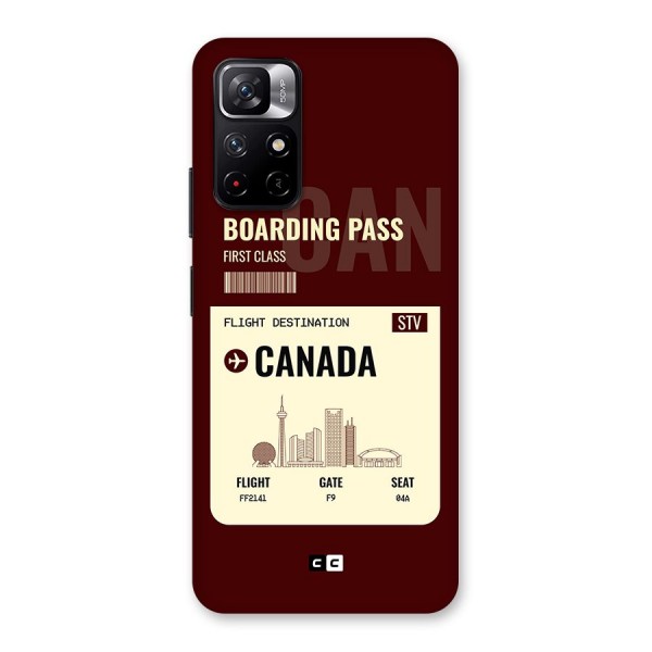 Canada Boarding Pass Back Case for Redmi Note 11T 5G