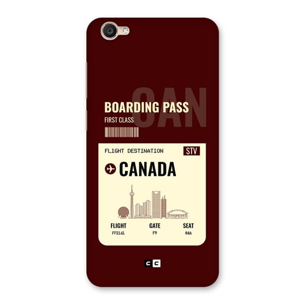 Canada Boarding Pass Back Case for Vivo Y55