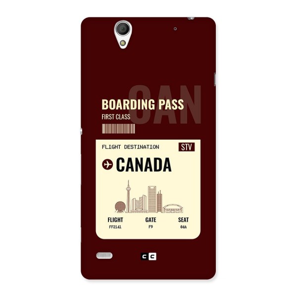 Canada Boarding Pass Back Case for Xperia C4