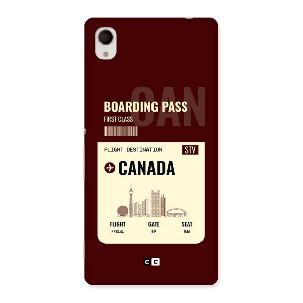 Canada Boarding Pass Back Case for Xperia M4