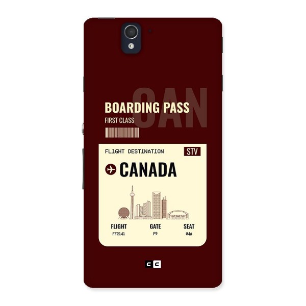 Canada Boarding Pass Back Case for Xperia Z