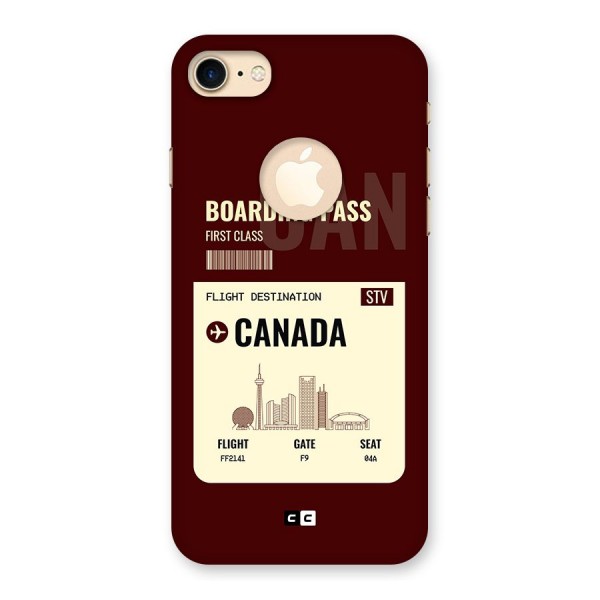 Canada Boarding Pass Back Case for iPhone 8 Logo Cut