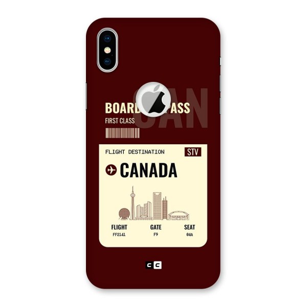 Canada Boarding Pass Back Case for iPhone XS Logo Cut