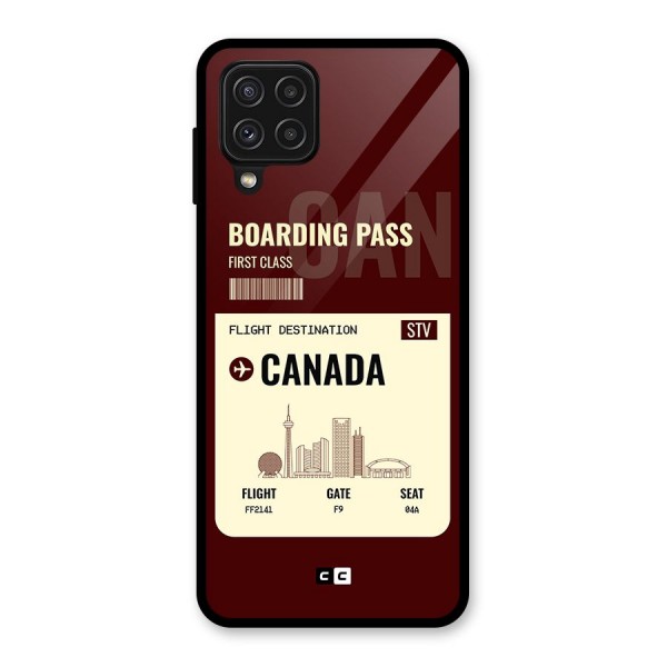 Canada Boarding Pass Glass Back Case for Galaxy A22 4G