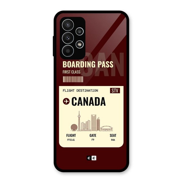 Canada Boarding Pass Glass Back Case for Galaxy A23