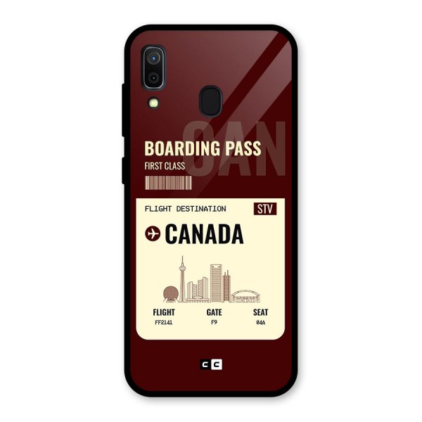 Canada Boarding Pass Glass Back Case for Galaxy A30